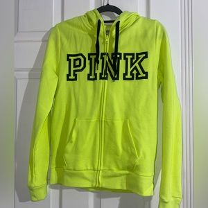 VS PINK neon yellow/green zip-up